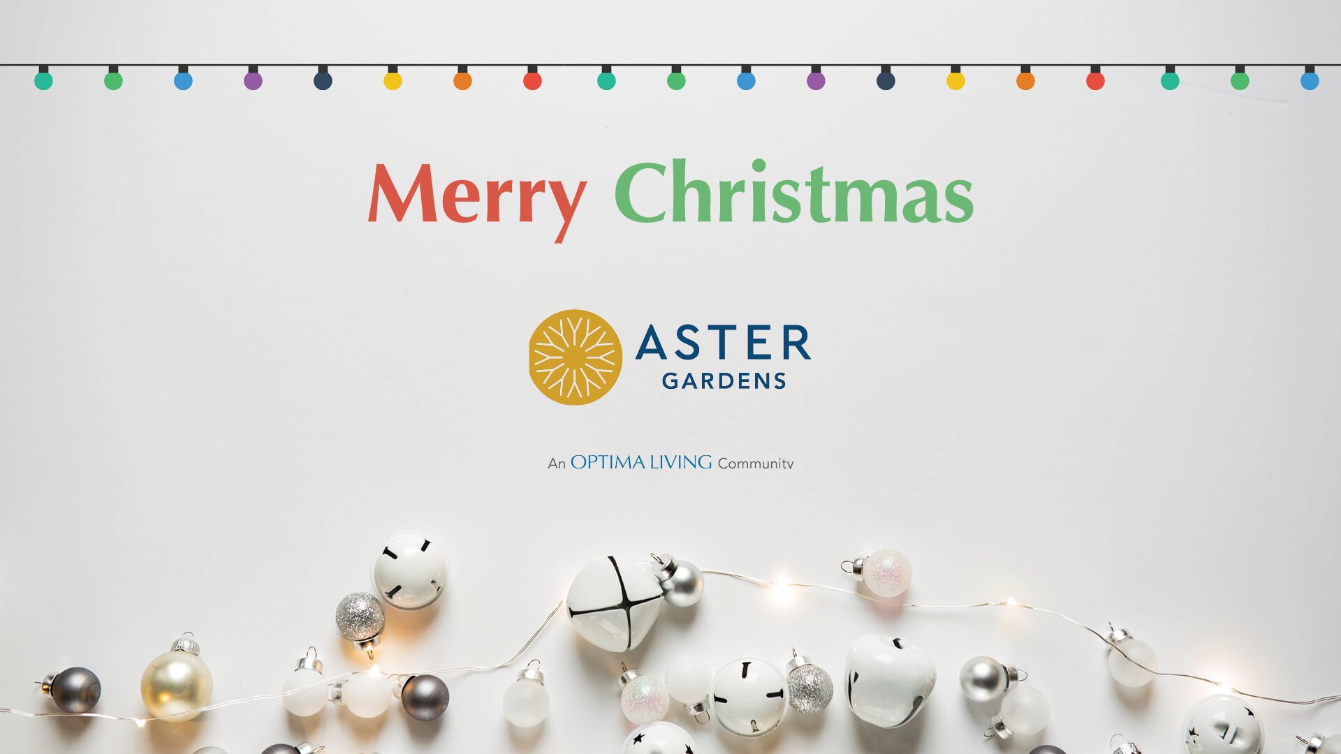 Merry Christmas written on Aster Garden's logo