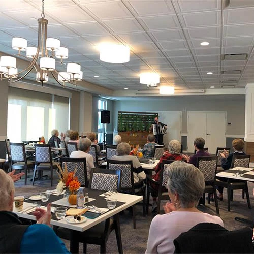 A man singing on an event