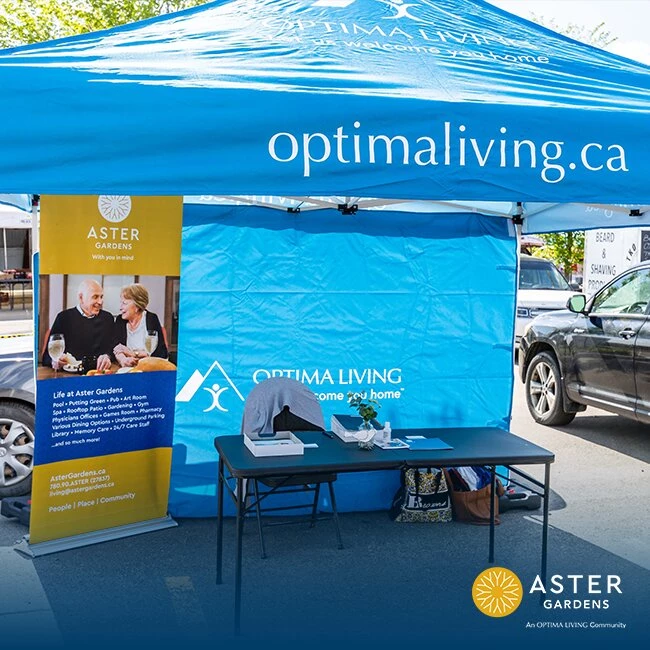 A booth of Optima living from front