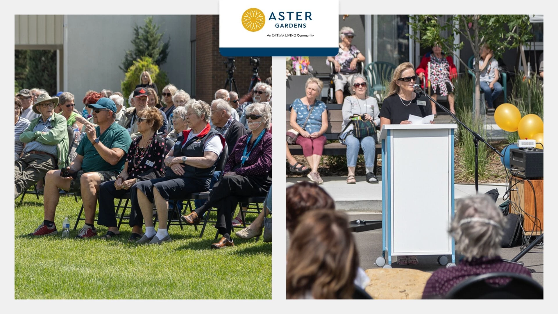 Grand Opening Ceremony at Aster Gardens and a lady giving speech